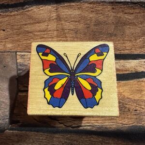 Butterfly Rubber Stamp Wooden Mounted Crafts Scrapbooking Greeting Cards